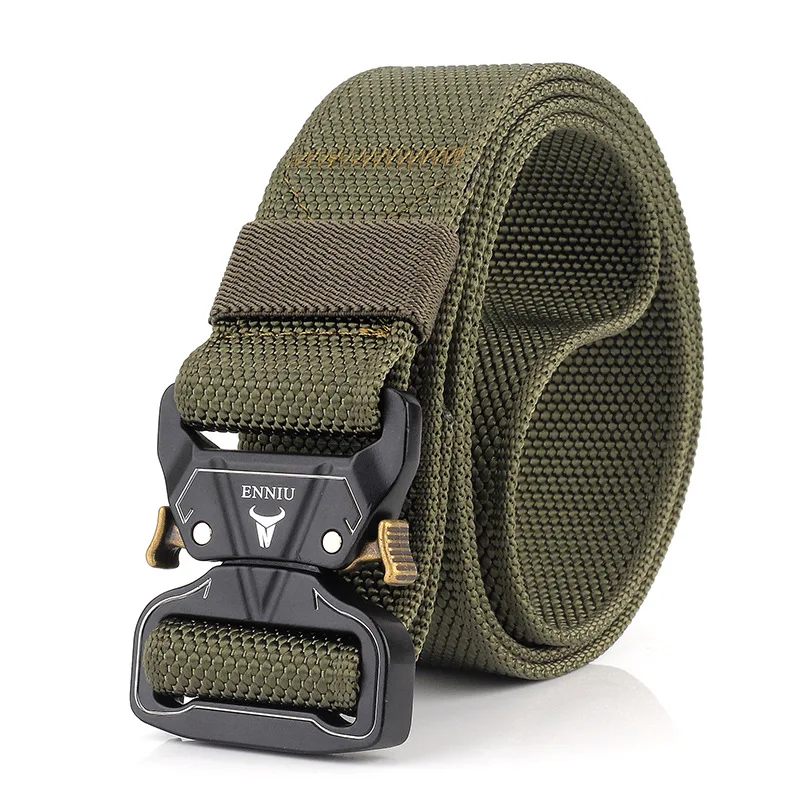Army green Открытый тактический ремень военный Многофункциональный ремень мужской нейлоновый тренировочный спецназ армейские Ремни Высокое качество металлическая пряжка - Цвет: Army green