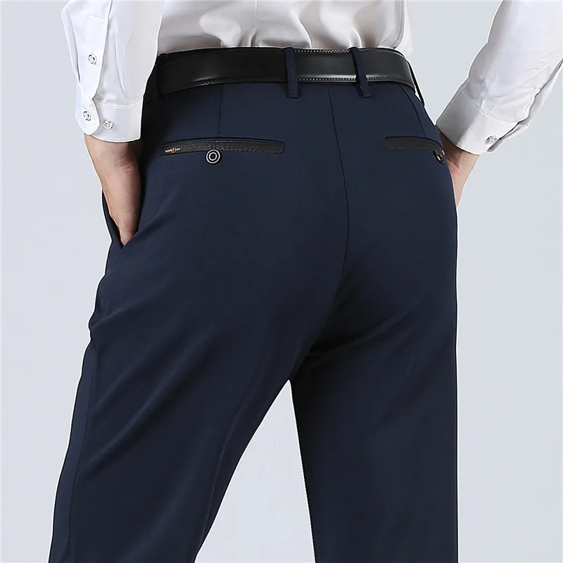 plus size 8XL 9XL 10XL winter business men fleece thick suit pants warm office Straight pants formal Trousers elasticity pants