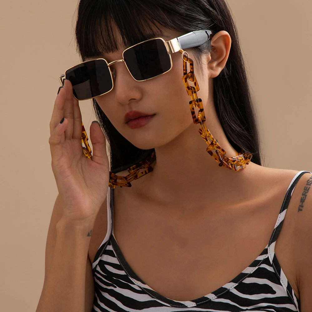 

New Leopard Acrylic Sunglasses Chain Women Reading Glasses Hanging Neck Chain Largand Glasses Chain Eyeglasses Strap Gifts 2021