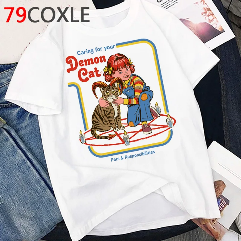 Satan Horror T Shirt Women Demon Death Scary Devil Funny T-shirt Satanism  Alien Grim Reaper Satanist Graphic T Shirts Female