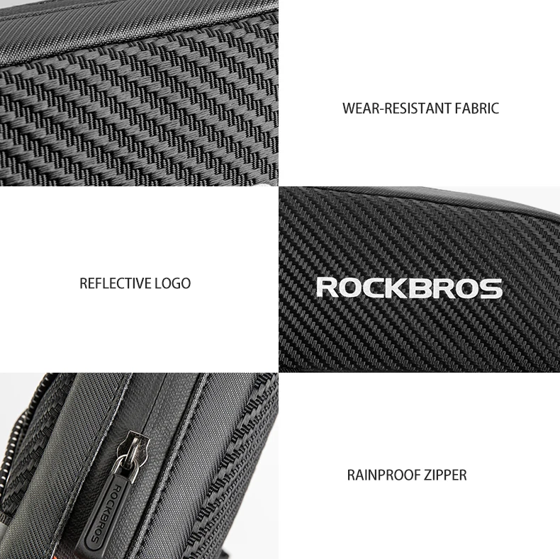 ROCKBROS Светоотражающие передние велосипедные сумки водоотталкивающая верхняя рама трубчатая сумка 1Л большая емкость Велоспорт панье сверхлегкие велосипедные сумки