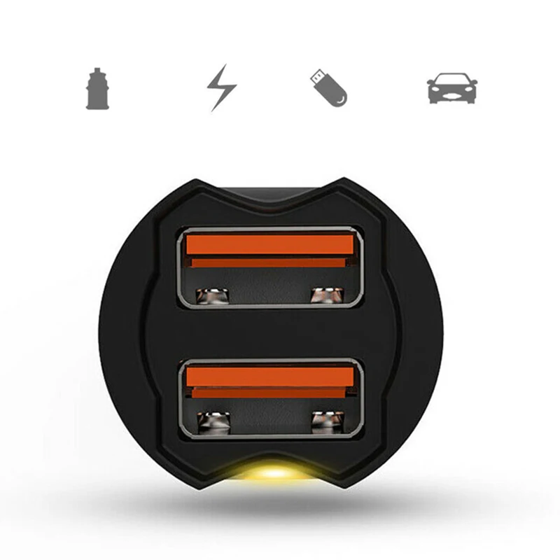2.1A Mini Dual USB Ports Car Auto Charger For Smart Mobile Cell Phone Cigarette Lighter Socket Powered Car Charger Accessories