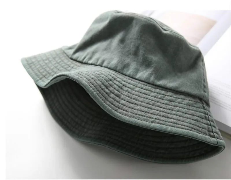 Модная Джинсовая Шляпа-ведро, хлопковая промытая шляпа для рыбалки, охоты, уличная пляжная Рыбацкая Панама, женская шляпа-ведро - Цвет: Army Green