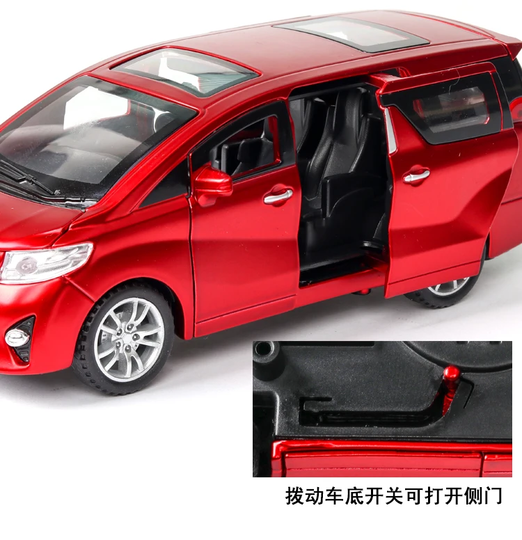 Новая модель автомобиля Toyota Alphard MPV с высоким 1:32, модель автомобиля из сплава, модель 6, звуковой светильник с открытой дверью, детские игрушки