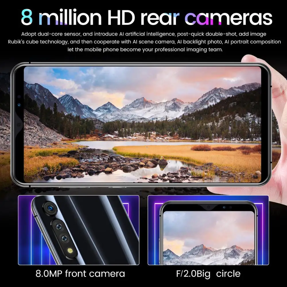 SOYES P41 Mobile Phone Android Face Unlock ID Fingerprint 2 Sim card 6.1inch RAM 1GB ROM 16GB phone New Camera Wifi Smartphone