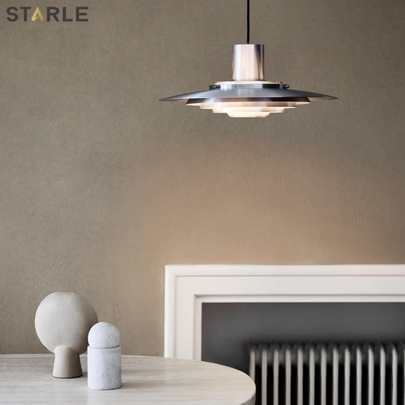 

Danish Designer Restaurant Flying Saucer Chandelier P376 Modern Minimalist aAuminum Multi-Layer Creative Study Decoration Lamps