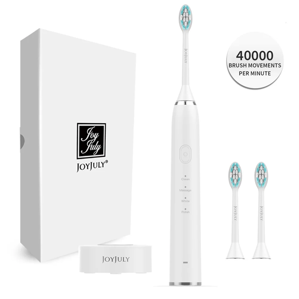 

Electronic Power Toothbrushes with 4 Cleaning Modes 3 Speed IPX7 Waterproof Smart Timer Slip-Proof Handle USB Rechargeable
