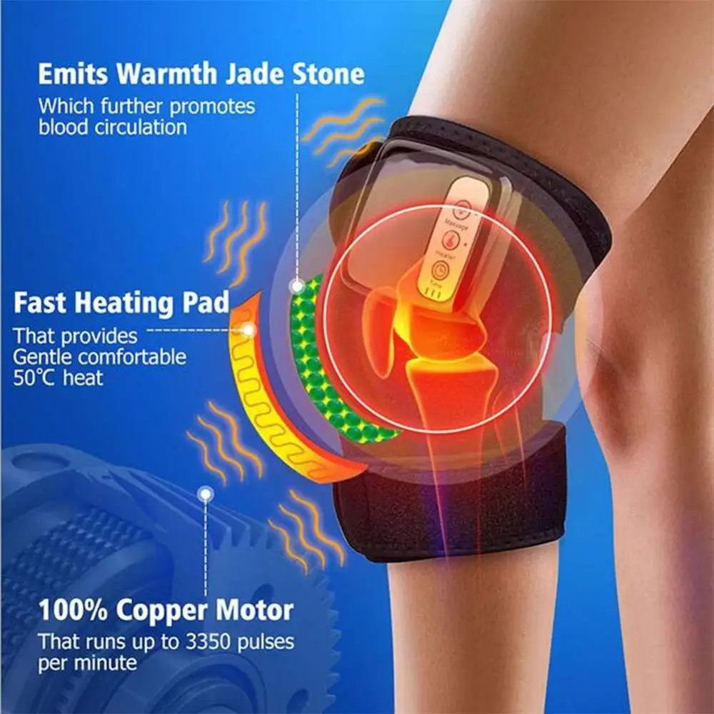 Вибрационный нагревательный массаж Дальний инфракрасный коленный сустав тепловой массаж поддержка колена для облегчения боли при артрите лечение наколенник уход за телом