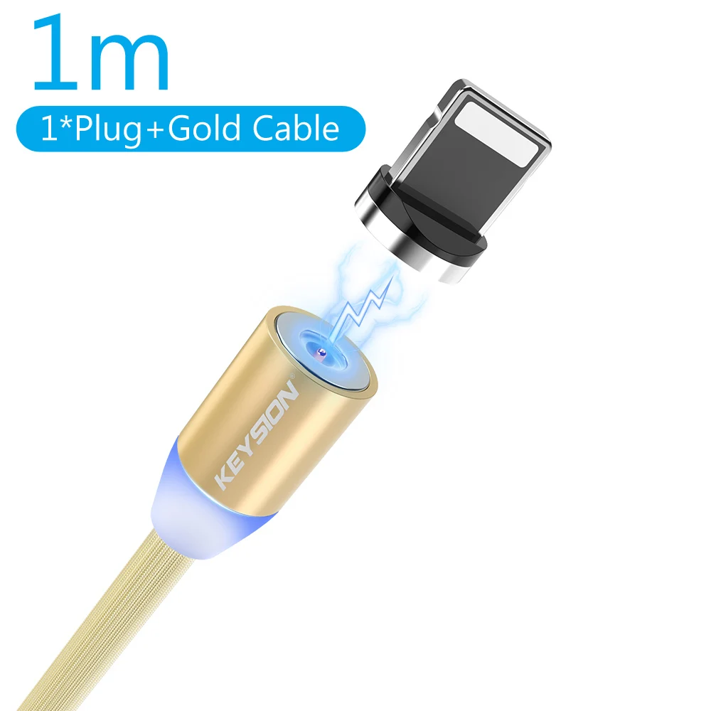 Gold 1m Магнитный usb-кабель KEYSION type-C для Oneplus 7 Pro 6t 1m 2m 2A для быстрой зарядки Магнитный зарядный кабель USB C для Galaxy A50 - Цвет: Gold 1m