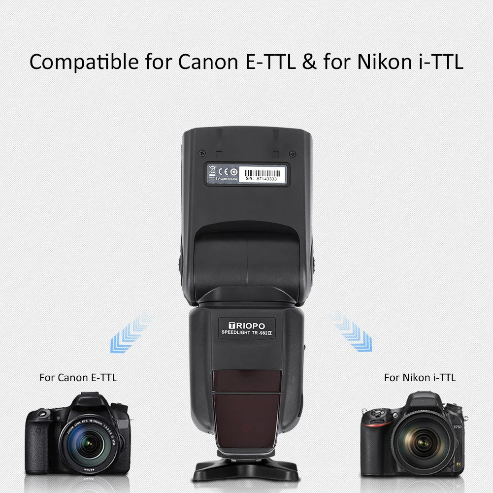 TRIOPO TR-982II, профессиональная скоростная lite ttl 1/8000, беспроводная скоростная вспышка lite, высокоскоростная вспышка для Canon, для зеркальной камеры Nikon