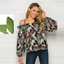 Sexy Floral Printd Blouse Women Slash Neck Full Lantern Sleeve Spaghetti Straps Casual Summer Tops Clothes Ropa De Mujer 2020 Sexy Floral Printd Blouse Women Slash Neck Full Lantern Sleeve Spaghetti Straps Casual Summer Tops Clothes Ropa De Mujer 2020