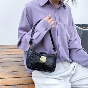 

2020 Fashion Shoulder Women Bag Alligator Bolsas Feminina Fashion Pu Leather Handbags Saddle Zipper Small Handbag Lady Bags Sac