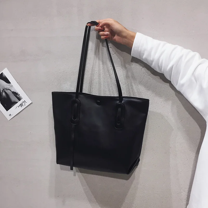

Large Capacity Simple Solid Color Shoulder Bag For Autumn And Winter Bags For Women 2020 New Fashion PU Leather Ladies Handbag