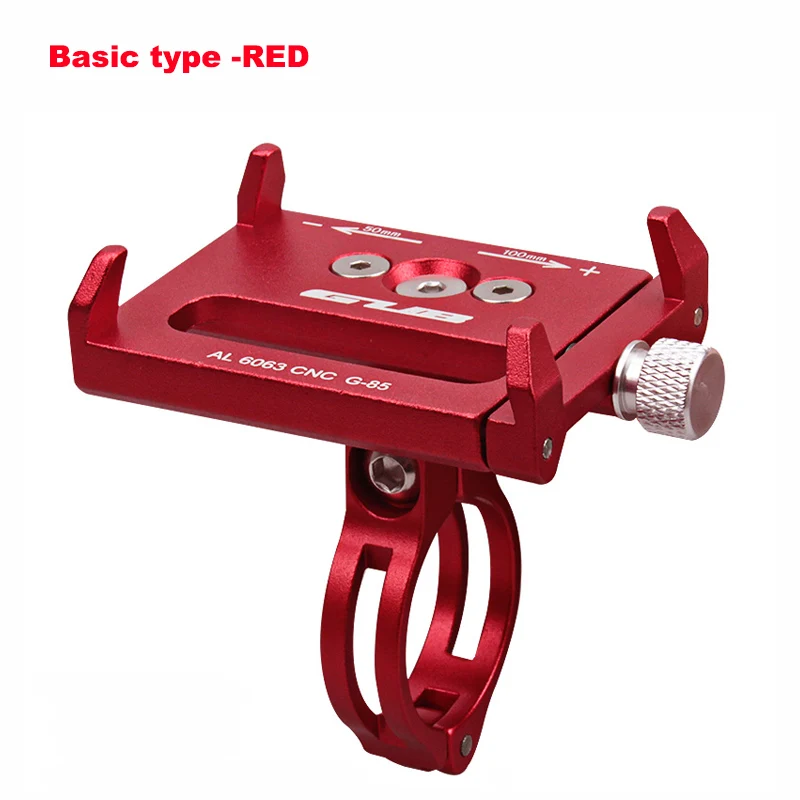 Basic type RED GUB металлический велосипед cnc велосипед универсальный сотовый телефон держатель кронштейна для руля велосипеда байка мотоцикла с ручкой для мобильного телефона Поддержка для 3,5-6," iPhone gps - Цвет: Basic type RED