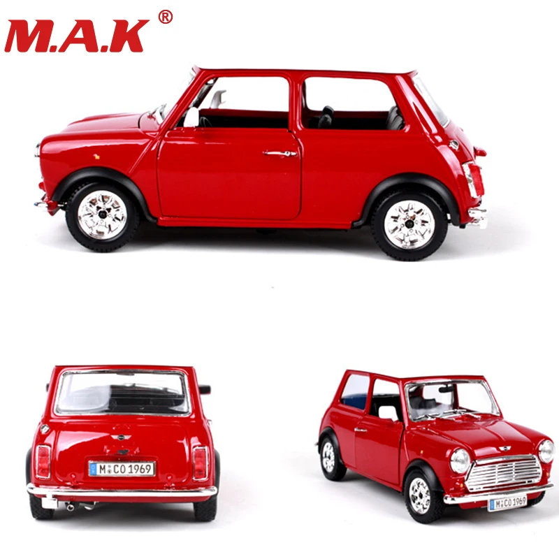 1:24 Литой автомобиль 1969 MINI COOPER классические модели автомобилей Спортивные Машинки Игрушки красный/зеленый цвет для коллекционирования - Цвет: red