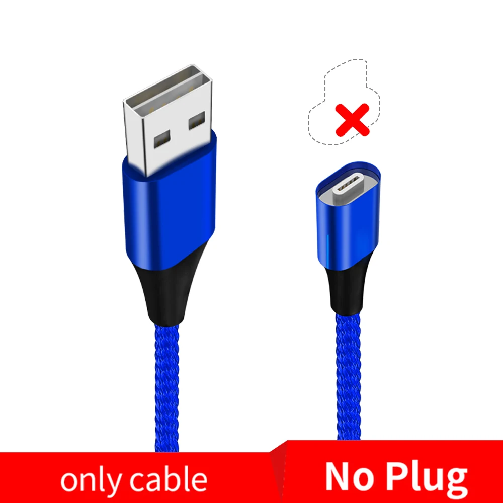 Only Cable-Blue Магнитный зарядный кабель для iPhone 11 Pro Max, быстрая зарядка, кабель type-C для Xiaomi Redmi Note 8 Pro, Магнитный провод Micro USB - Цвет: Only Cable-Blue