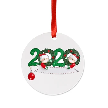 

Party PVC Gifts Festival Family Snowmen Christmas Tree Hanging Ornament DIY Greeting Holiday Round Topper Pendant Home Decor