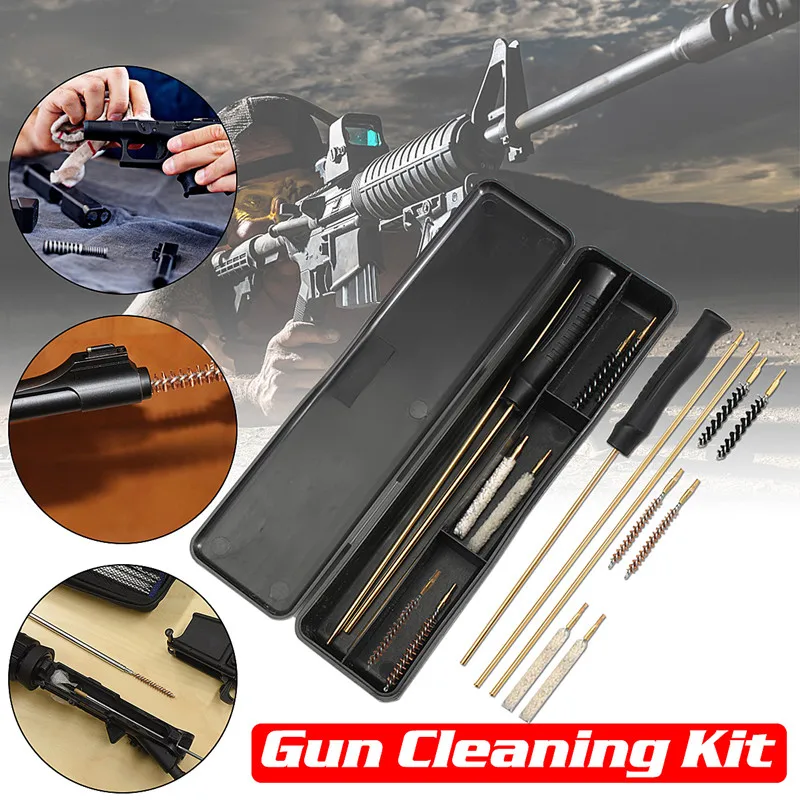 

9 Pcs/Set Hunting Rifle Cleaning Kit Barrel Cleaning Brush Kit 177 22 Brushes & Rods for Air Rifles Pistols Airgun tools