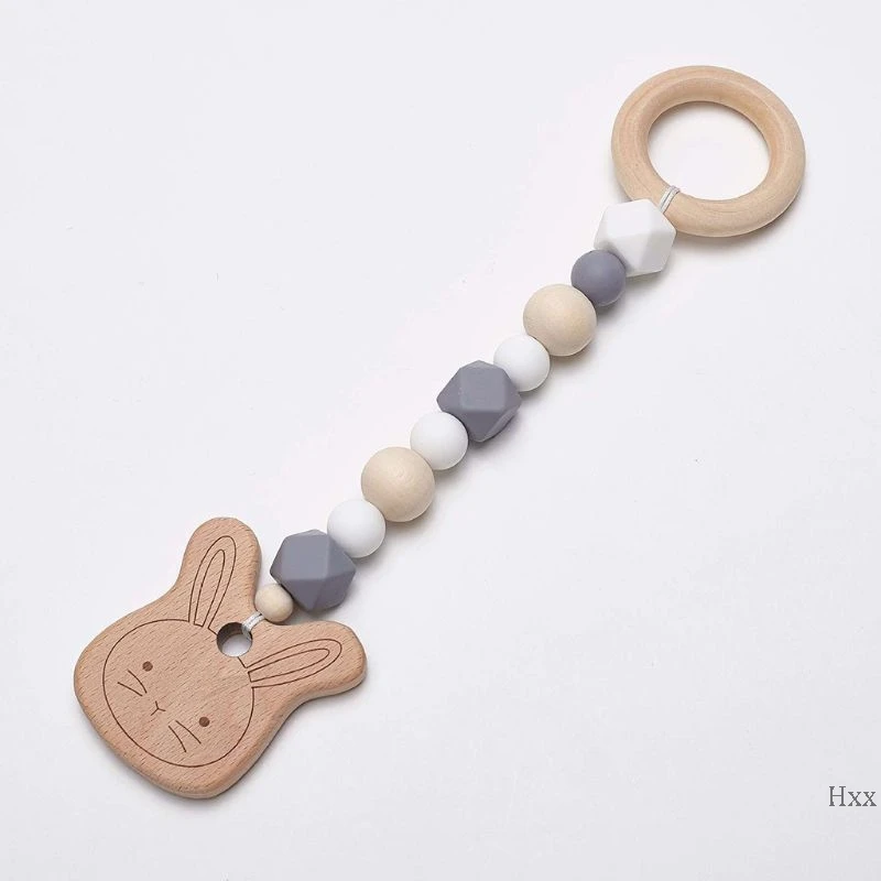 Детский DIY мультфильм пустышка Клип цепь деревянный Прорезыватель дети младенцы Подвеска по тематике «тренажерный зал»