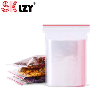 

100pcs/pack Transparent Small Zip lock Plastic Bags Ziplock Zipped Clear Jewelry Gift Bag Reclosable Storage Bags Pouch