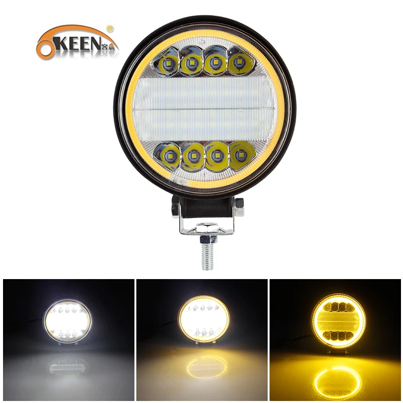 OKEEN 126W LED Work Light 12V 24V Dual Color Combo Beam Led Bar For 4x4 Offroad ATV Truck Tractor Auto Driving Fog Lights OKEEN 126W LED Work Light 12V 24V Dual Color Combo Beam Led Bar For 4x4 Offroad ATV Truck Tractor Auto Driving Fog Lights