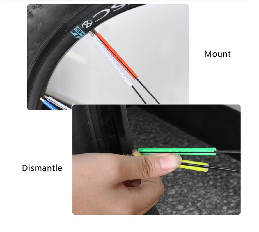 Excellent 12Pcs Bicycle Light Wheel Rim Spoke Clip Tube Safety Warning Light Cycling Strip Reflective Reflector Bike Bicycle Accessories 5