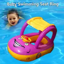 Подарок для более новых детей безопасность с солнцезащитным козырьком надувной детский солнцезащитный экран плавающее сиденье лодка автомобиль плавание ming бассейн плавательный круг фиолетовый