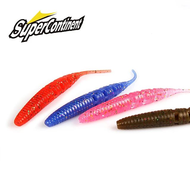 2019 Supercontinent Fishing Soft 9CM/10pcs Worm Lures Ice Fishing