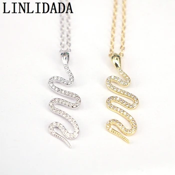 

5Pcs Hot Sale Crystal Zirconia Snake Shaped Necklace Fashion Gold Color New Style CZ Zircon Necklace Women Gift
