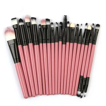 

20Pcs Professional Wood Handle Makeup Brushes Set Powder Foundation Eyeshadow Make Up Brushes Cosmetics Soft Synthetic Hair