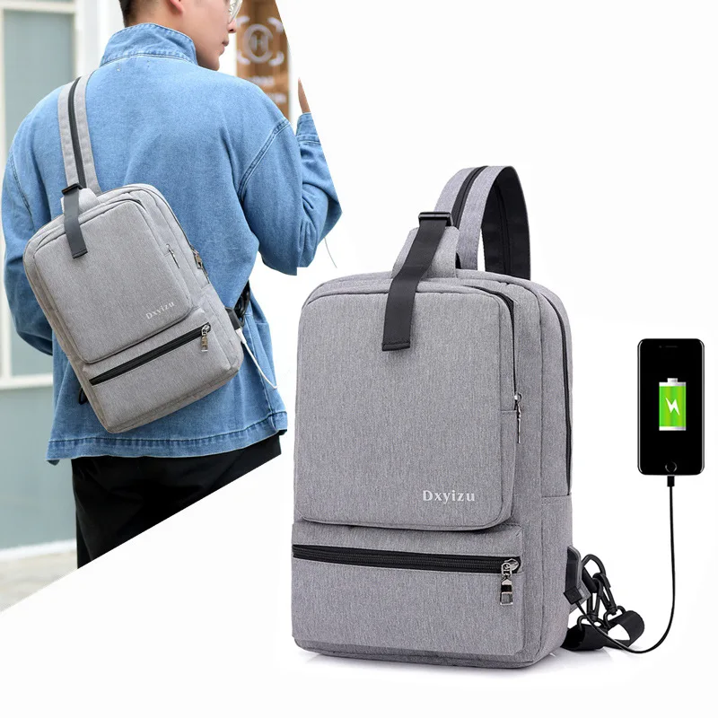 

Chest Pack Men's Business Backpack Shoulder Dual Purpose Shoulder Bag iPad Laptop Computer Bag Men Korean-style Fashion