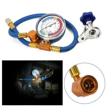 

1 Pc R134A R12 Hose Plastic Metal Air Conditioning Refrigerant Recharge Measuring Kit Car Air Conditioning Repair Tool