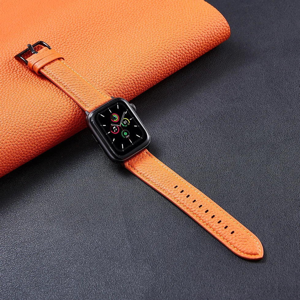 For Apple Iwatch Leather Band Genuine Pebble Leather Watch Strap For Apple Watch 1/2/3/4