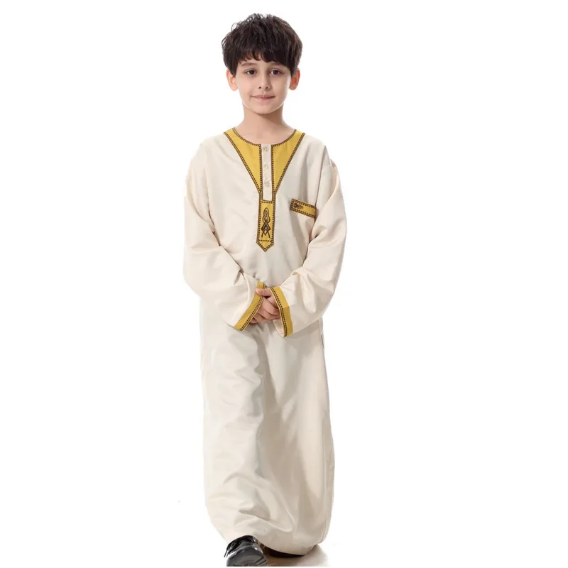 

Muslim Islamic Boys Abaya Kaftan Clothing Musulmana Ramadan Thobe Jubba Teenag Chlidren Long Sleeve Plus Size Muslim Kids Abaya