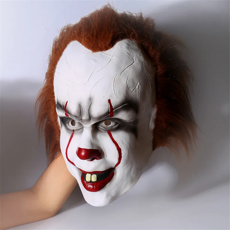 Ужасный фильм Стивен Кинг это маска Pennywise одежда для клоуна полный уход за кожей лица маска реквизит для косплея на Хэллоуин карнавал