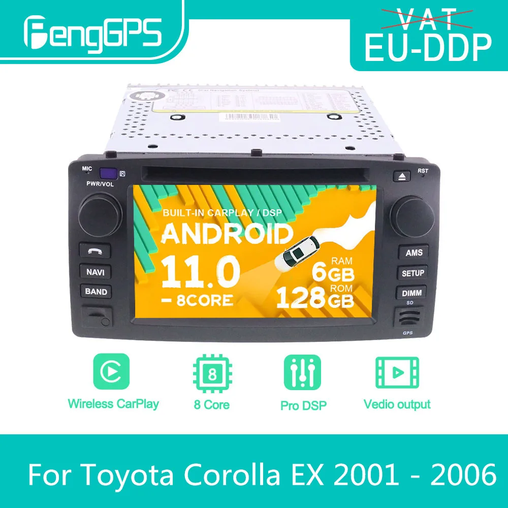 

Автомагнитола для Toyota Corolla EX 2001-2006, Android, стерео, DVD, мультимедийный плеер, 2 Din, Авторадио, GPS, навигация, PX6, сенсорный экран