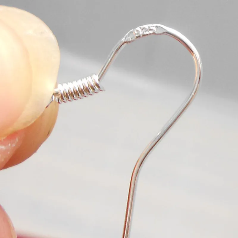 Ganchos para pendientes de plata de ley 925, accesorios de cierre para joyería, partes al por mayor, 1,7x1,5 cm, 50 Uds.