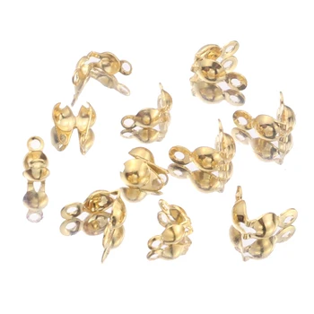 

50pcs 4*7mm Stainless Steel Crimps Beads Ball Chain Connector End Clasp for DIY Necklace Bracelets Jewelry Making Supplies