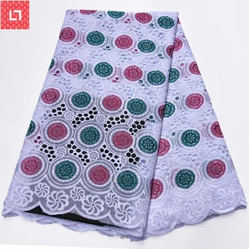 

Red green African 100% Cotton Lace Fabric Latest Swiss Voile Lace In Switzerland With Stones For Men Women Dress Party