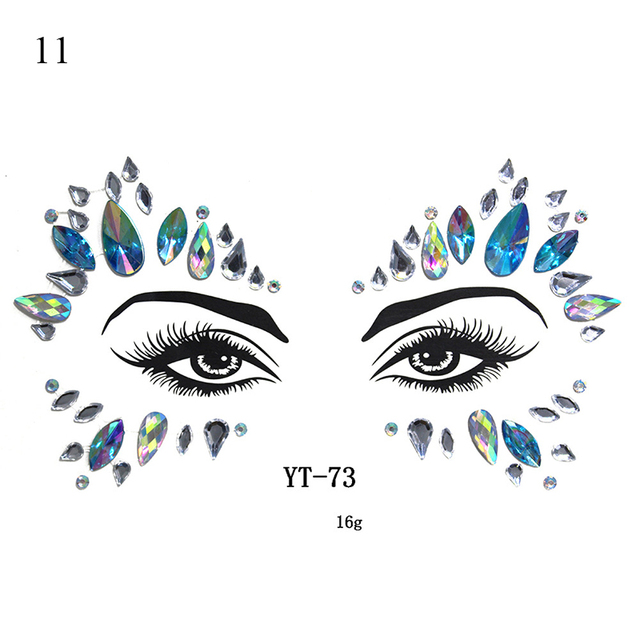 Crystal Tattoo Sticker Drill Stickers Eyes Sticker Party Face Stickers Face Decoration Diamond Masquerade Temporary Tattoo