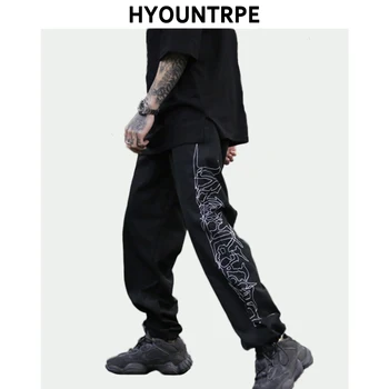 

EWQ / men's wear Hip Hop Loose Elastic Waist Pants Fashion Embroidery 2020 New Spring Summer Casual Sportwear Pants 9Y1753
