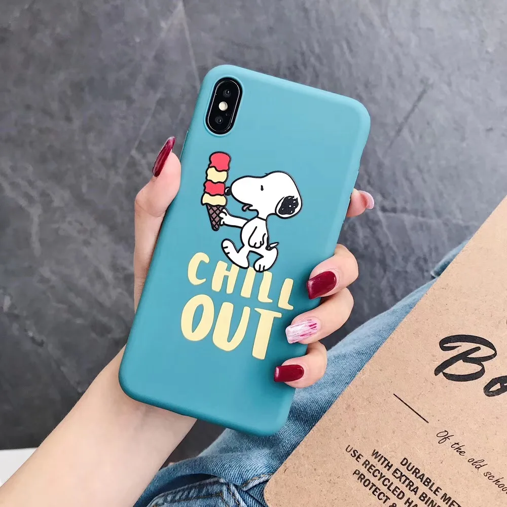 Чехол для телефона из ТПУ с рисунком "Peanuts Charlie коричневая собака Бигл", мягкий чехол с эффектом потертости для Apple iPhone 11 pro x xs max xr 7 8 6 s plus - Цвет: 10
