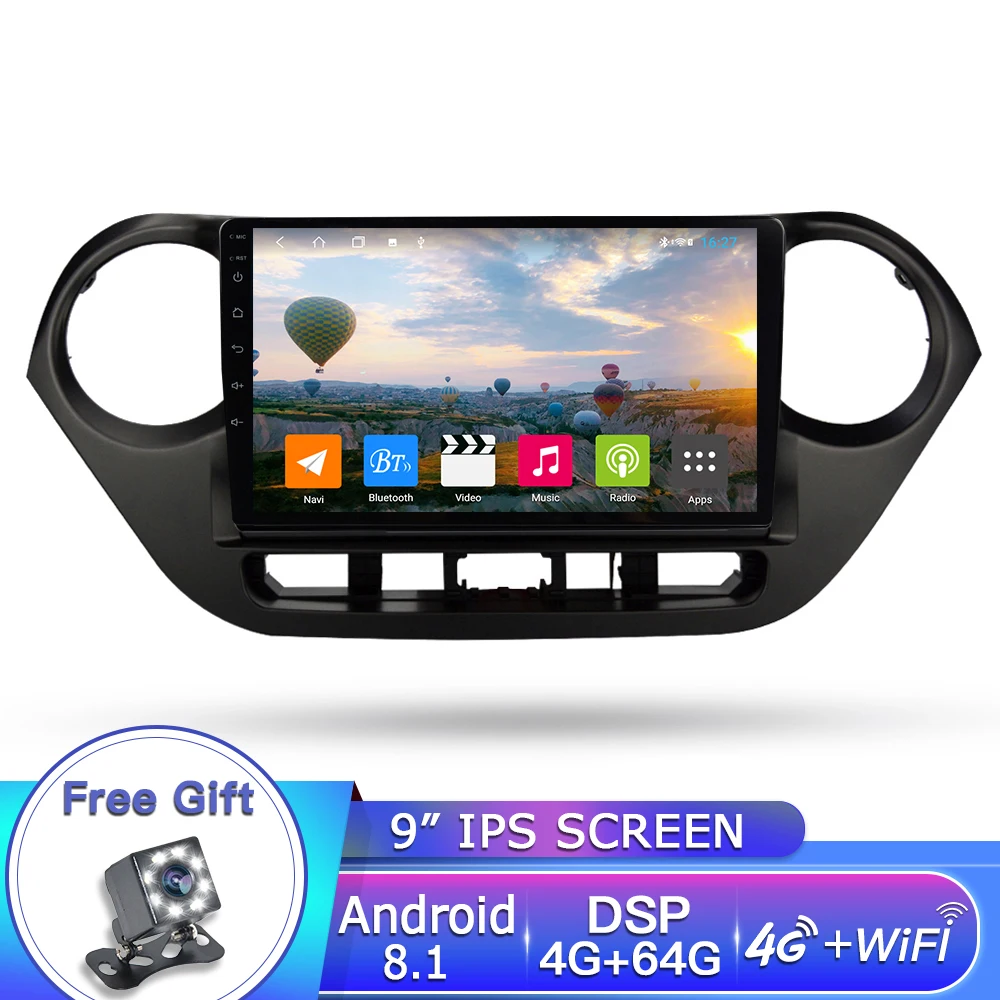 EKIY " ips 2Din Android 8,1 автомобильный Радио gps навигация для hyundai Grand I10 2013- Авто Радио стерео Мультимедиа dvd-плеер - Цвет: 9inch TS9 4-64