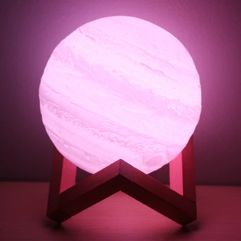 

Colorful Moon Lamp Rechargeable Change Touch Usb Led Night Light 3D Light Print Jupiter Lamp Earth Lamp Home Decor Creative Gift