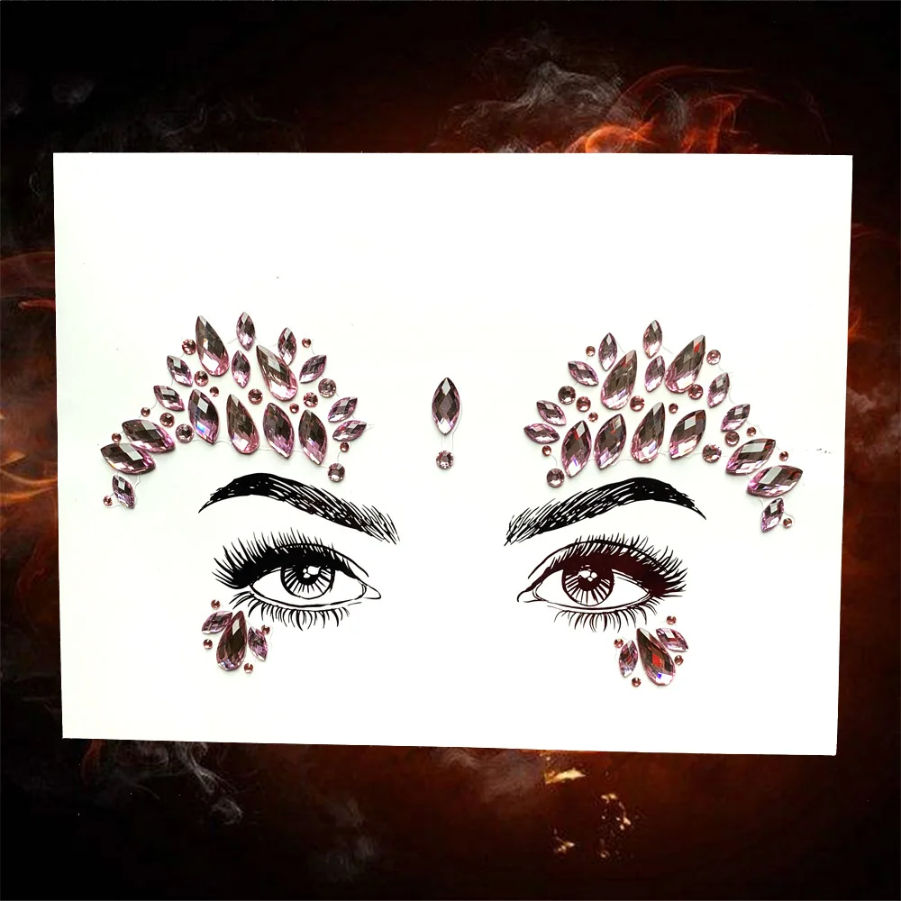 QBL192 Женская мода Flash Eye Jewelry Кристалл лицо драгоценный камень украшение орнамент самоклеющиеся легко использовать инструмент для укладки глаз Декор косметика - Цвет: QBL192