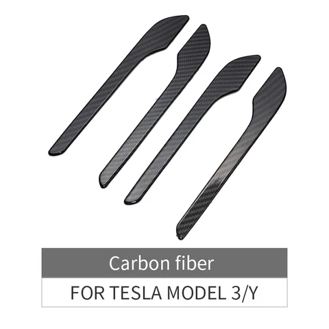 Model3 Door Handle Protector Sticker for Tesla Model 3 Y 2022 ABS Carbon Fiber Doorknob Anti-scratch Wrap Cover Accessories