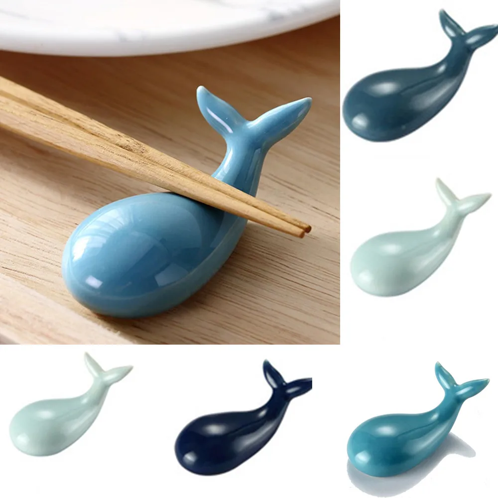 

Creative Cute Cartoon Whale Shape Ceramic Chopsticks Holders Fashion Kitchen Tableware Stand