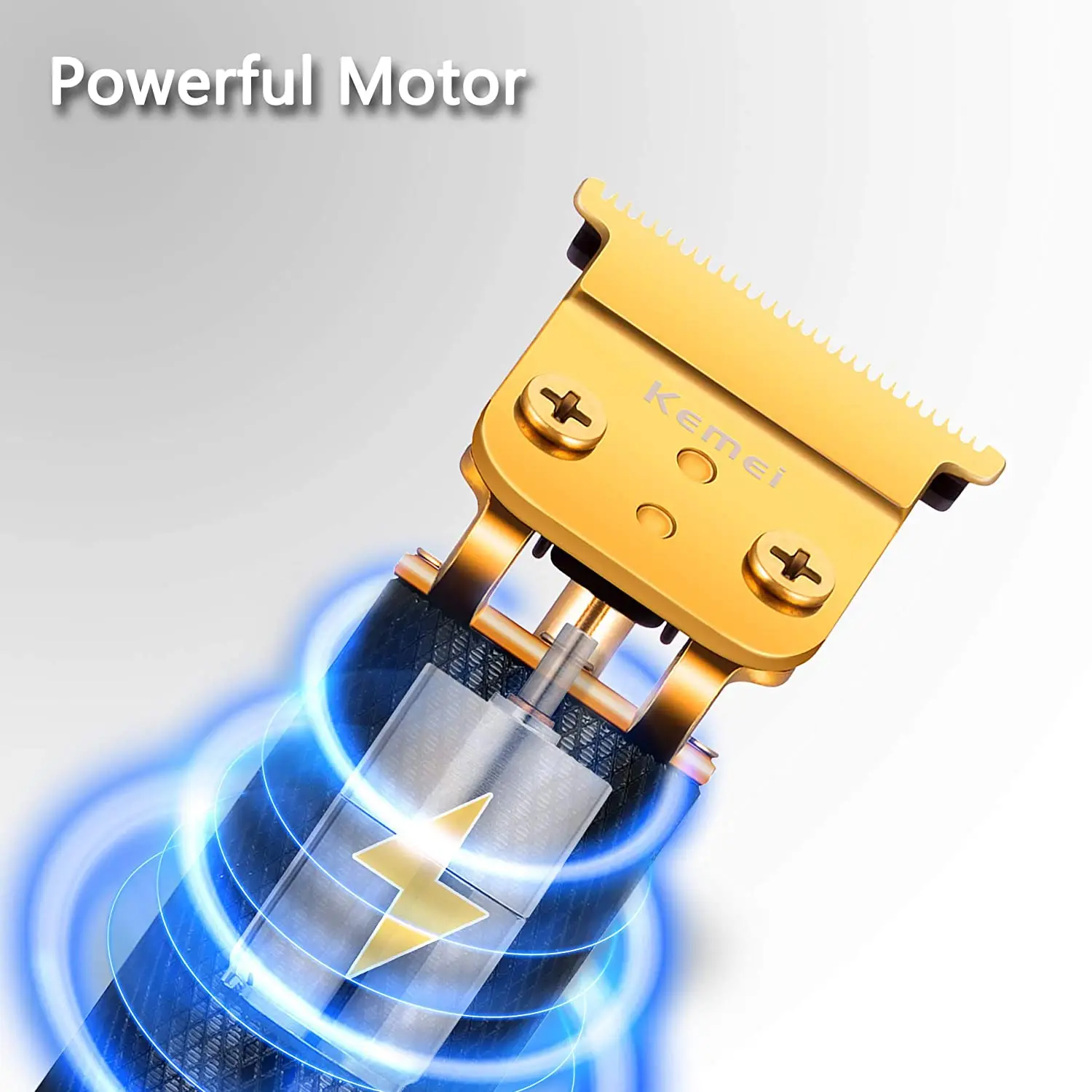 Kemei KM-1971 Pro Li T-Blade Skeleton Heavy Hitter Cordless Trimmer Men 0mm Baldheaded Hair Clipper Finish Hair Cutting Machine 4