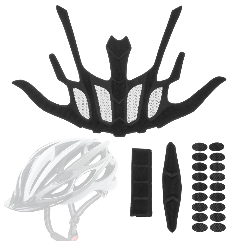 1SET Universal Bat Shape Helmet Inner Padding Kit Protection Sponge Pad Motorcycle Bicycle Replacement Pads Set with Insect Net