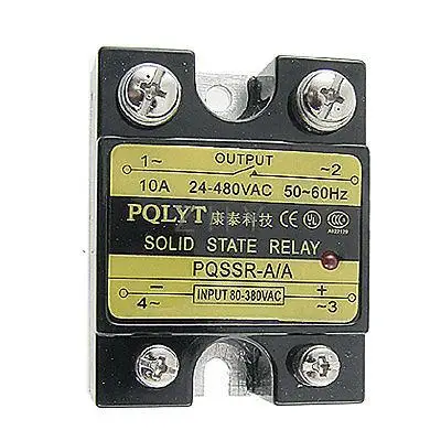 

AC-AC Single Phase Solid State Relay SSR 10A 80-380V AC to 24-480V AC